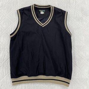 Vtg‎ Am Player black/tan Golf windbreaked V neck pullover XL